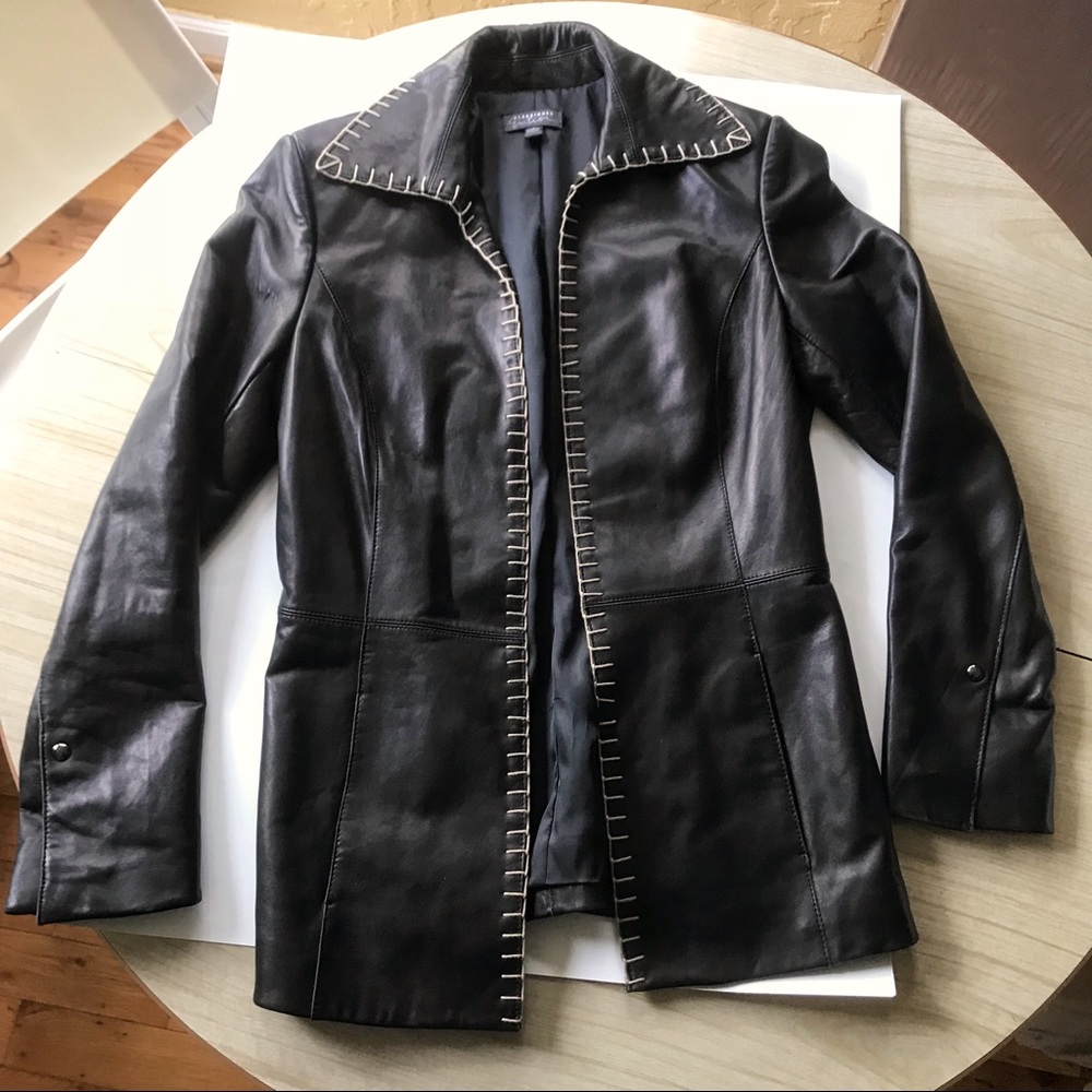 Classiques Entier Black Leather Jacket Size 4